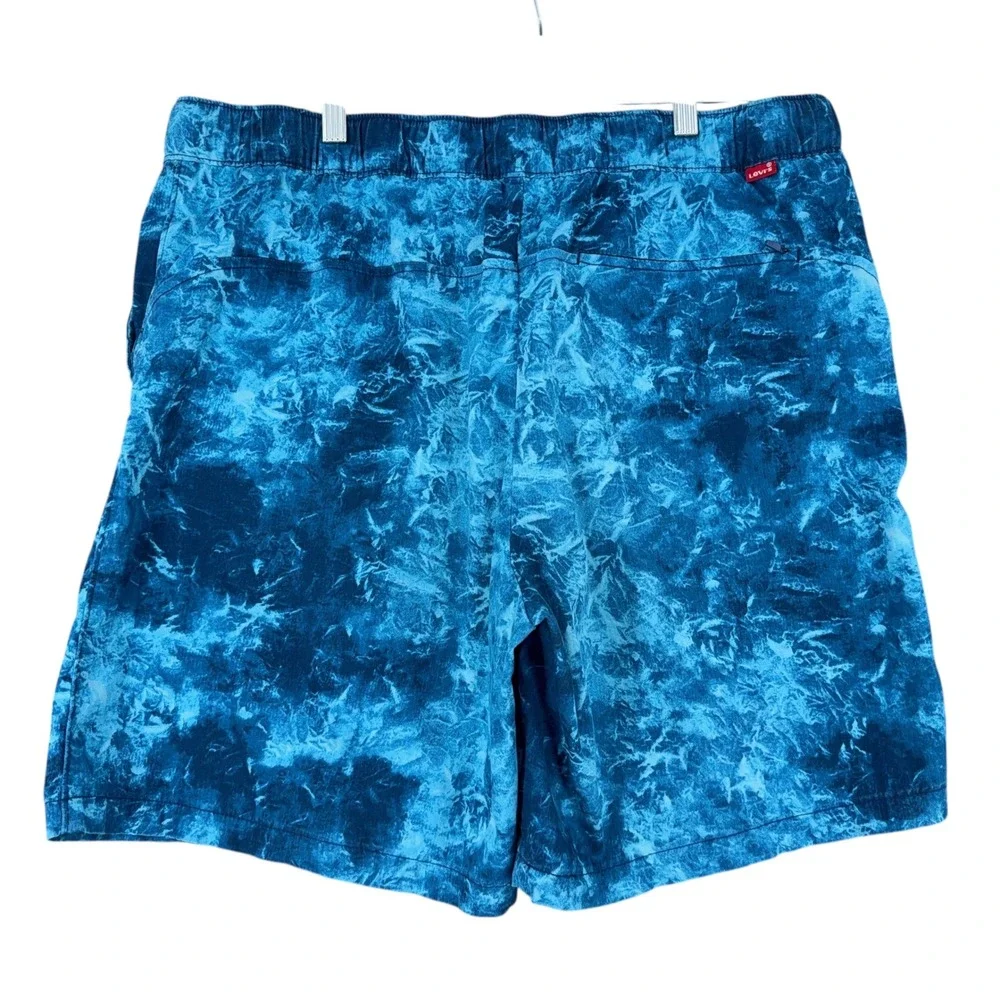 Levi's Men's Tie Dye Swim Trunks Shorts‎ Belt Loops Elastic Waist Size Large
